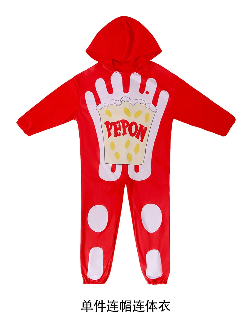 Disfraz de Cosplay de papas fritas rojas para niños, traje divertido para Halloween