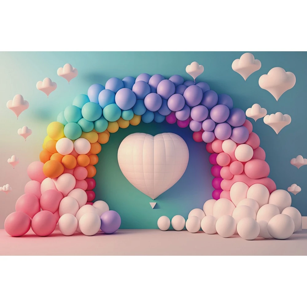 Telón de fondo para fiesta de primer cumpleaños de bebé recién nacido, arco de globos de colores, accesorios de decoración de pastel de Baby Shower