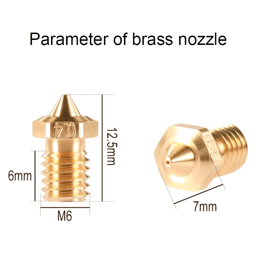 3D-Drucker-Teile E3D Düse 0,2/0,4/0,6/0,8mm Gehärtete Stahldüsen für Titan Extruder Prusa I3 MK3S+ MK4 E3D V6 Kupferdüse – Detail 10