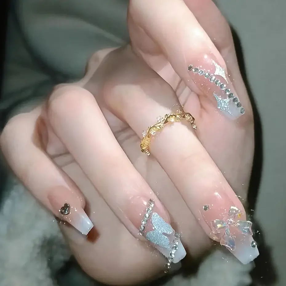 3d borboleta adesivos de unhas auto adesivo brilhante estrela coração unhas arte carimbado beleza encantos aurora escudo design manicure decalques