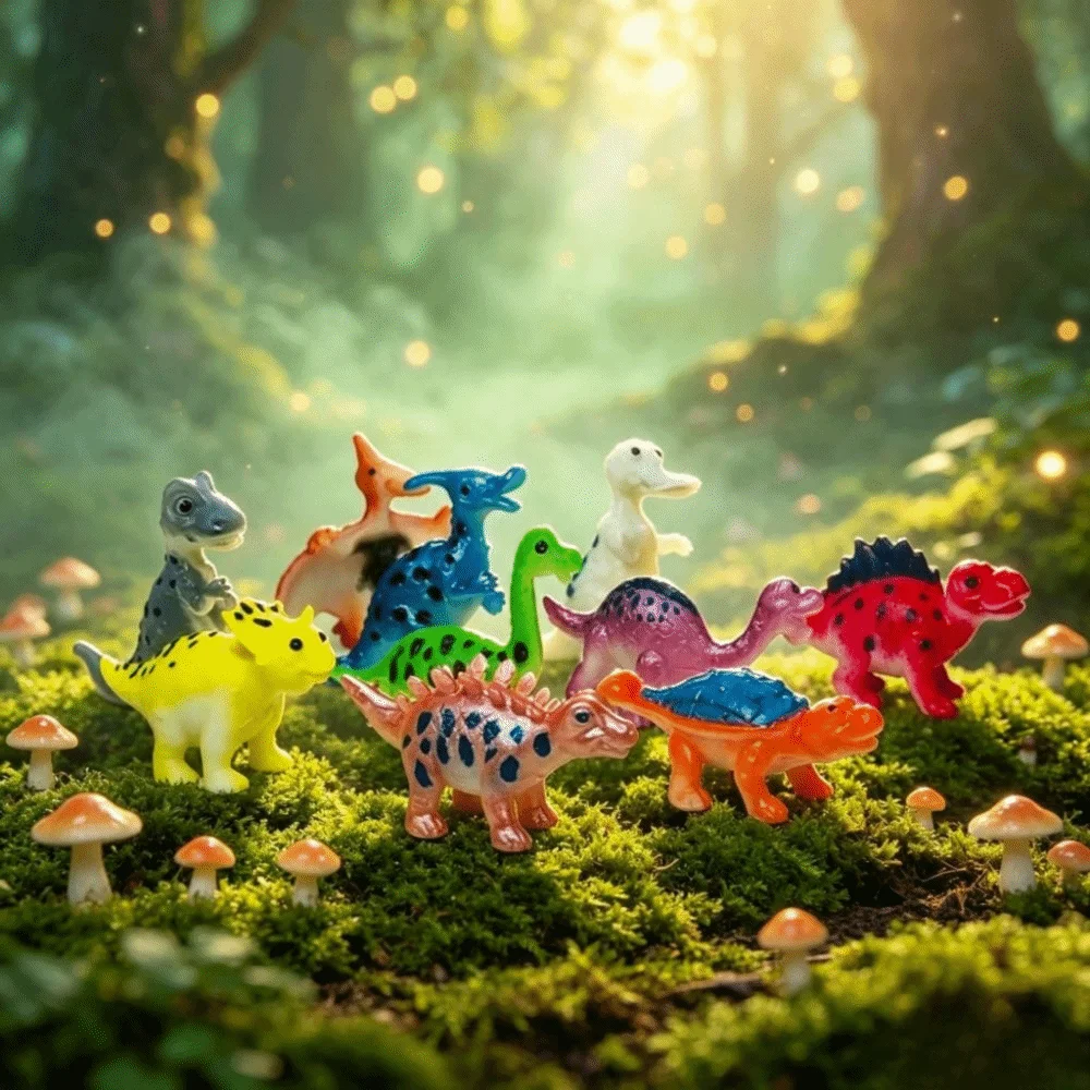 10Pcs/Set Mini Dinosaur Model Toy Simulation Hadrosaur Dinosaur Figures Stegosaurus Tyrannosaurus Animal Dinosaur Model