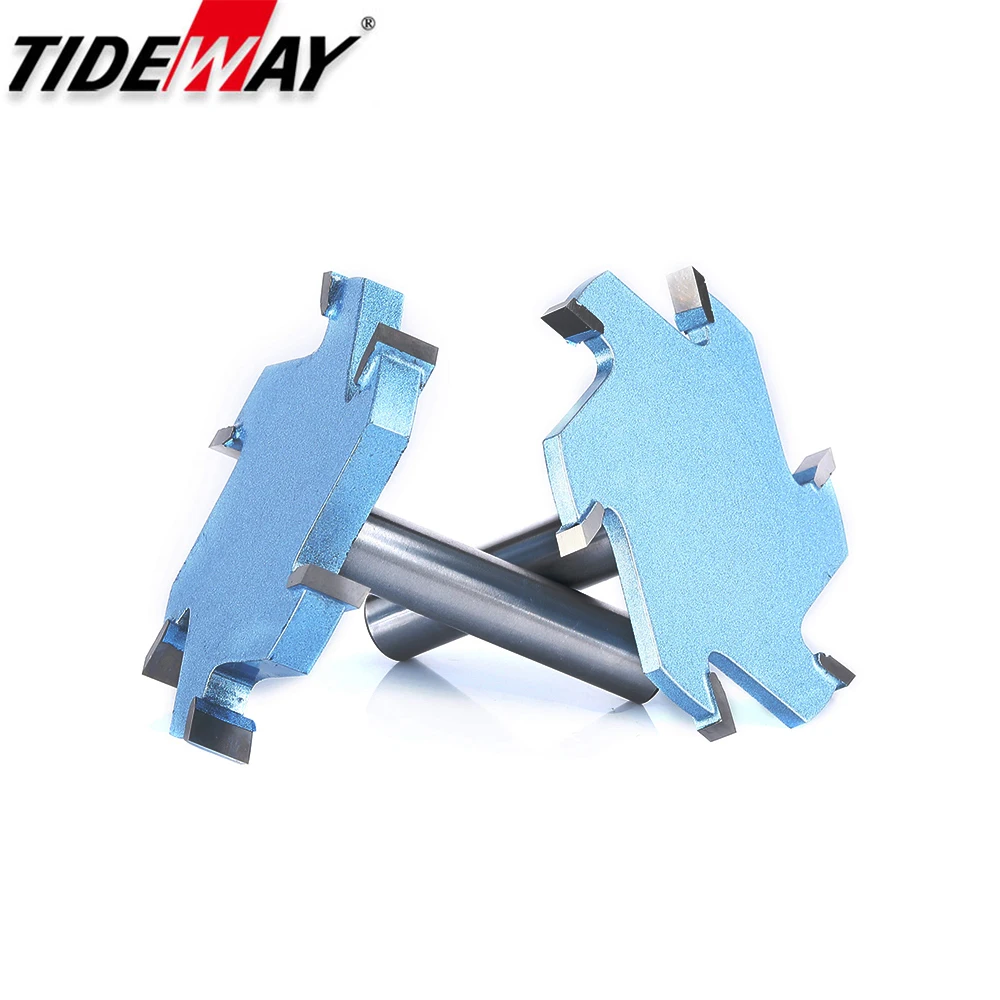 Tideway 1/2 Shank 6 Flutes Groove Slotting Milling Cutter CNC Tool For Hard Wood Cutters T type Slot Woodworking Router Bit