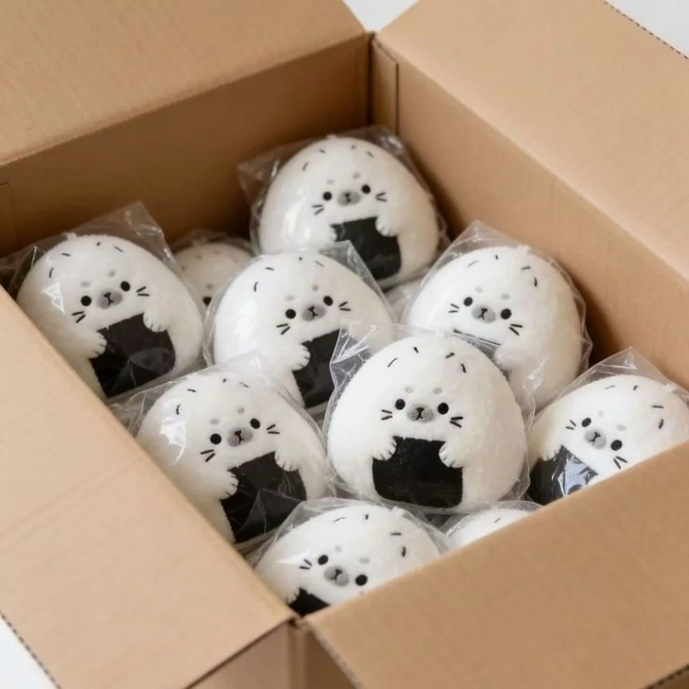 Soft Plush Seal Plush Keychain Cartoon Style Removable Buckle Stuffed Animal Pendant PP Cotton Filling Cartoon Seal Hanger