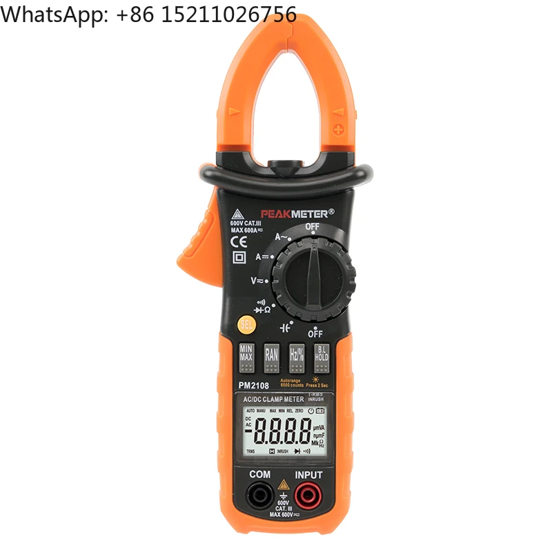 

PM2108 600V AC/DC 600A AC/DC Portable Professional Clamp Meter Measuring Voltage and Current for Solar Power System