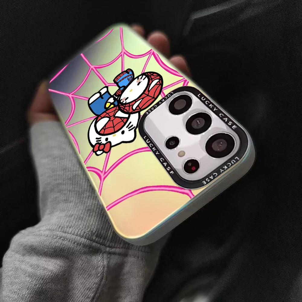 Funda de teléfono Spiderman Hello Kitty para Xiaomi Redmi 12C 10C 9A 9C 9T Note 12 11 10 8 7 Pro K40 A1 5G cubierta de lujo con gradiente mate