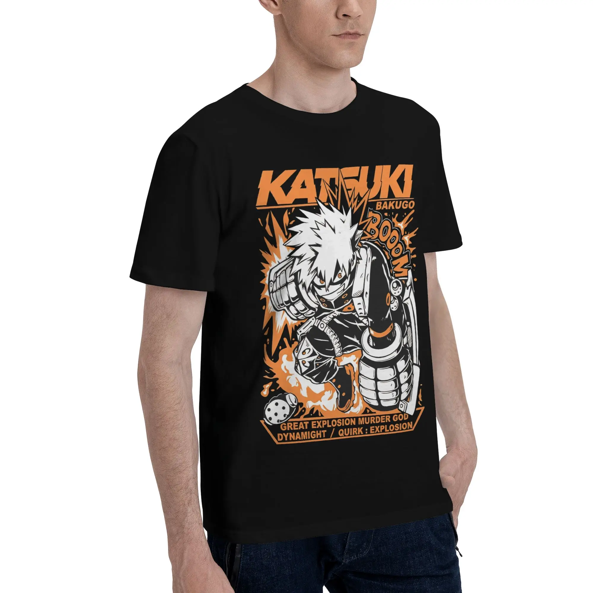 The boom hero  Funny Graphic 100% Cotton T-Shirt Bandai My Hero Academia Tees Tops For Men