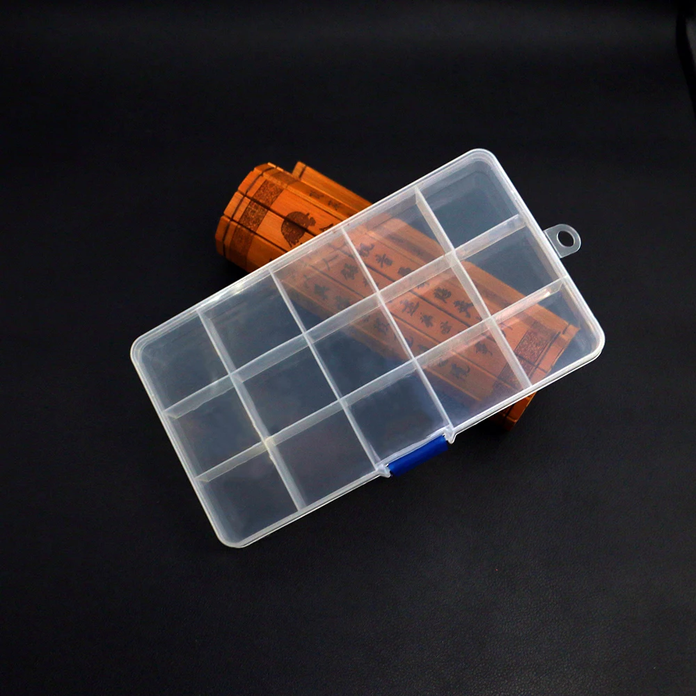 Rectangle Transparent Plastic Jewelry Packaging Box 15 Cells Design Display Case 1 Pc For Storing Handmade Small Bead Accessory