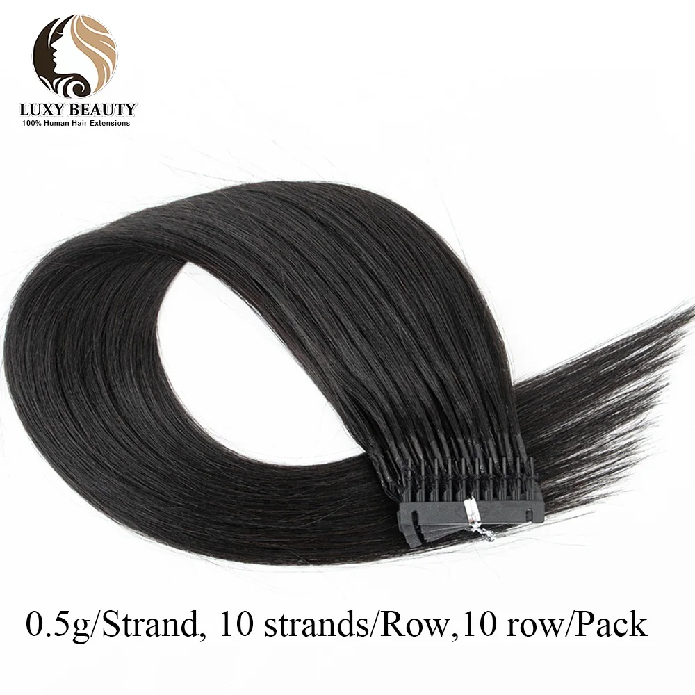 6D-1 Przedłużanie włosów do salonu DIY 6D-1 Generacja 100% doczepy z ludzkich włosów Mikro koraliki Blond 60 #   0.g/Strand Virgin Remy Hair — zdjęcie 4