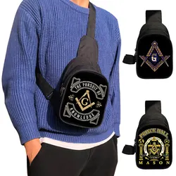 Masonic Illuminati Pyramid Eye Chest Bags Freemason Crossbody Bag for Travel All Seeing Eye Shoulder Bag Phone Purse Holder