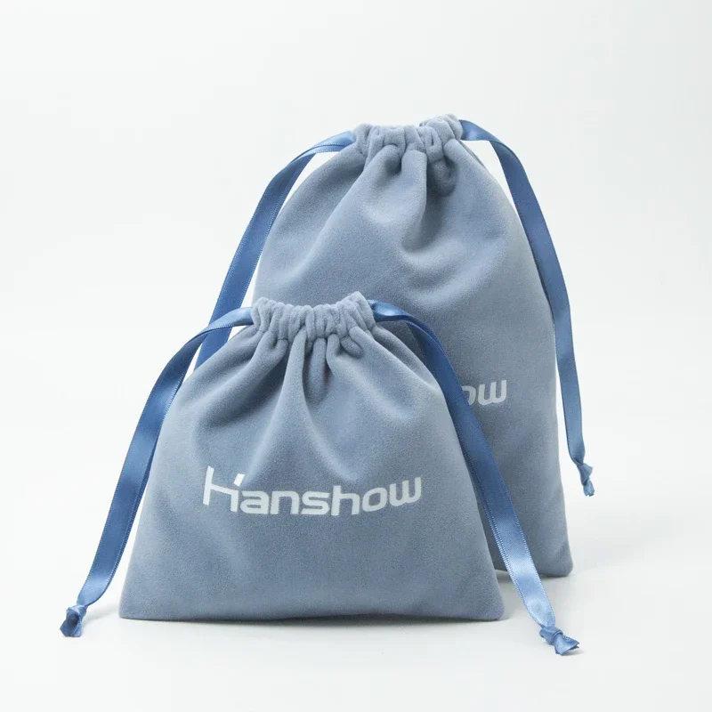 

20pcs/lot Blue High Quality Velvet Jewelry Bag Short Plush for Jewelry Packing Wedding Portable Drawstring Pouch Gift Bags
