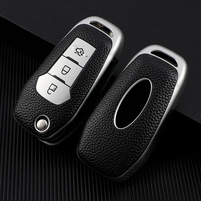 Leather TPU Car Remote Key Case Cover For Ford Figo 2017 Mondeo 5 Ecosport Fiesta Mk8 Everest Ranger Fusion Kuga Escort F150