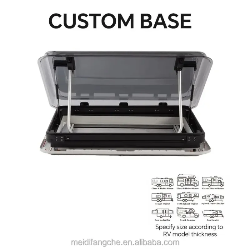 الصين المورد شعار مخصص 800 * 500 سبائك الألومنيوم الإطار العلوي RV كوة المهنية قافلة Wh