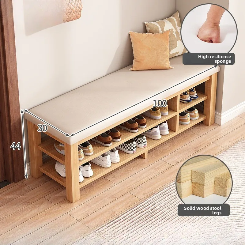 

Многофункциональная тумба-скамья для прихожей с мягким сиденьем, встроенной полкой для обуви и местом для хранения.