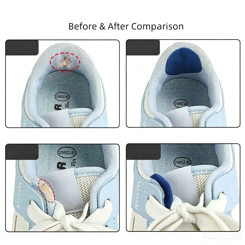 6 Pcs Sneaker Heel Repair Patches Wear-Resistant Shoe Heel Protector Stickers Fix Worn Holes for Sneakers, Leather Shoes image 3