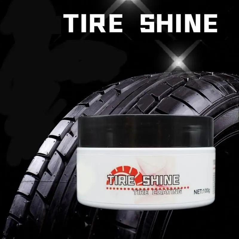 Tire Coating Wax Non-Greasy Protective Coating Restorer 100g Tire Coating Car Shine Wax Car Tire Paste Long Lasting Deep Black