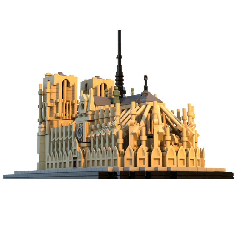 2024 New Notre Dame De Paris 1:800 World Famous Architecture Model Building Block Bricks Educational Toys Kids Gift Moc-21061