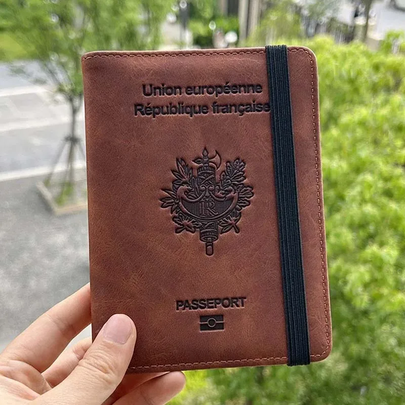 Spersonalizowane wytłoczone okładka na paszport francji z nazwiskami pokrowce Passeport dla dziewcząt Francais spersonalizowane etui na paszport