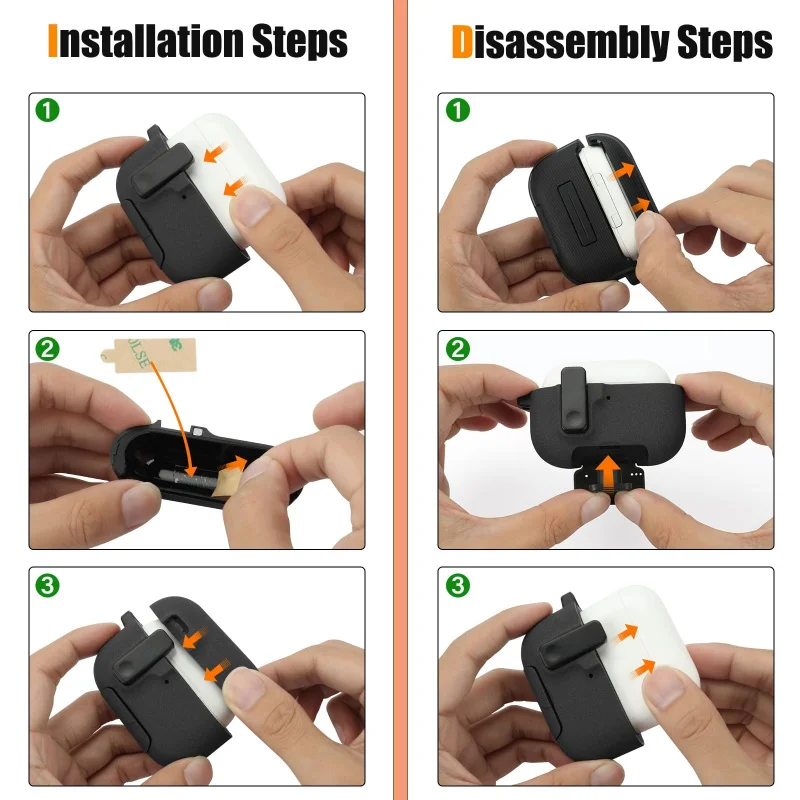 For Airpods 3 Pro 3 Case with Keychain Lanyard Anti Loss Headphone Cover Sand Stone Switch Case for Men Air Pods Pro 3 Case Capa