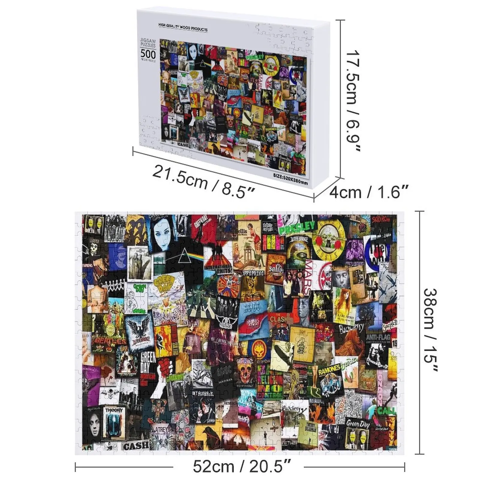 Album Collage Musica Rock Jigsaw Puzzle Immagine personalizzata Opere d'arte Puzzle