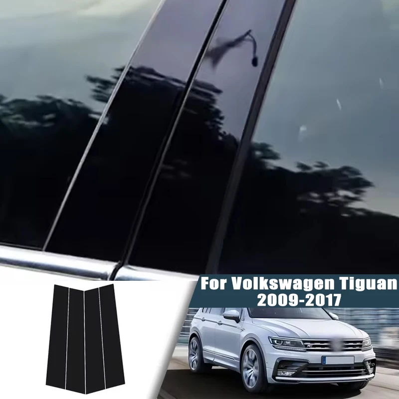 

For Volkswagen Tiguan 2009-2017 2010 2011 2012 2013Window Center Pillar Film Trim Cover B C Posts Sticker Column Car Accessories