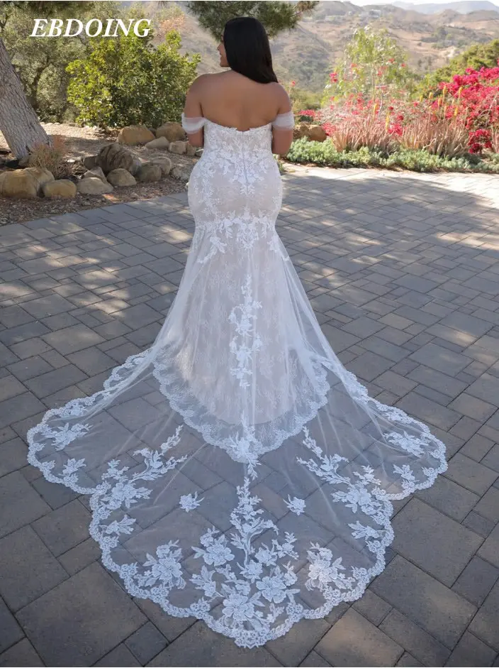 Newest Wedding Dress For Bride  Mermaid Sweetheart Neckline With Lace Appliques Custom Made Plus Sizes Vestidos De Novia