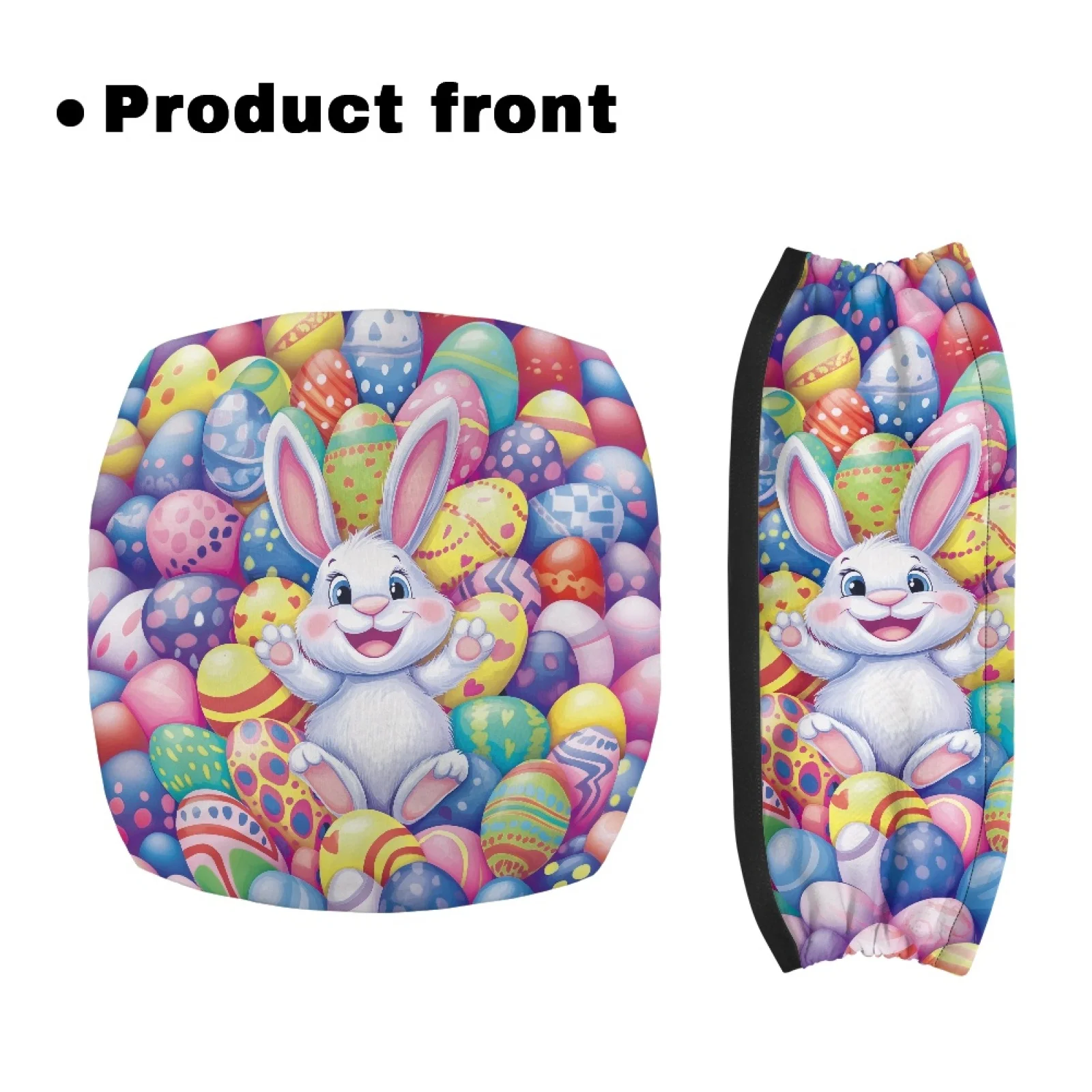 Coloranimal Adjustable Skin Friendly 2PCS Rollator Seat Back Cover for Elder for Street Scenes Easter Bunny Eggs