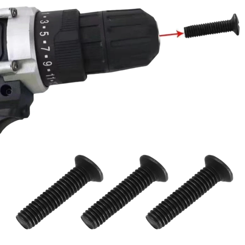 

8Pcs Drill Chuck Shank Adapter Screw Left Hand Thread Fit UNF Fixing Screws M5/M6 22/25mm Professional Metal Tools Accessories