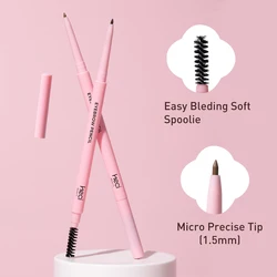 2in1 Pink Ultra-Thin Eyebrow Pencil With Brush 3-Color Waterproof Powder Precision Eyebrow Pencil 3d Extra Slim Brow Pencil