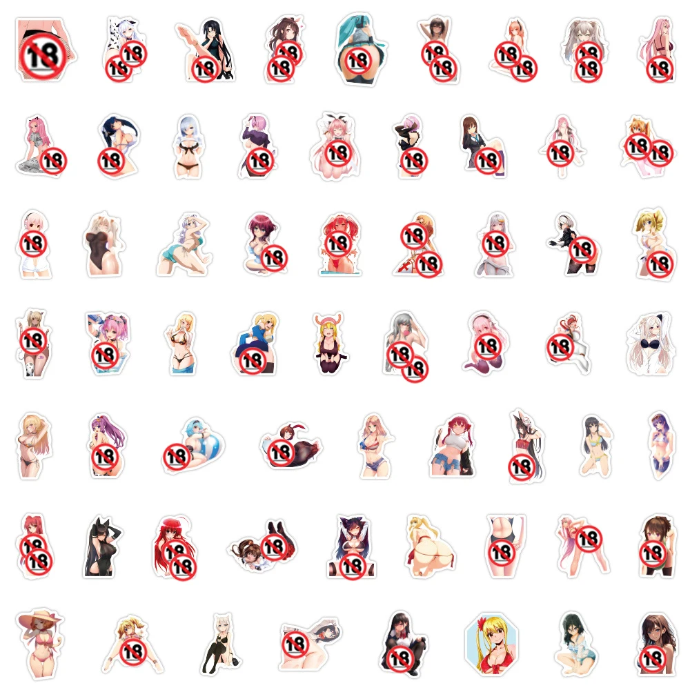 10/30/50/120pcs Sexy Hentai Anime Girl Graffiti Stickers Waifu Adult Cartoon Sticker Luggage Phone Laptop Bike Decals Decoration