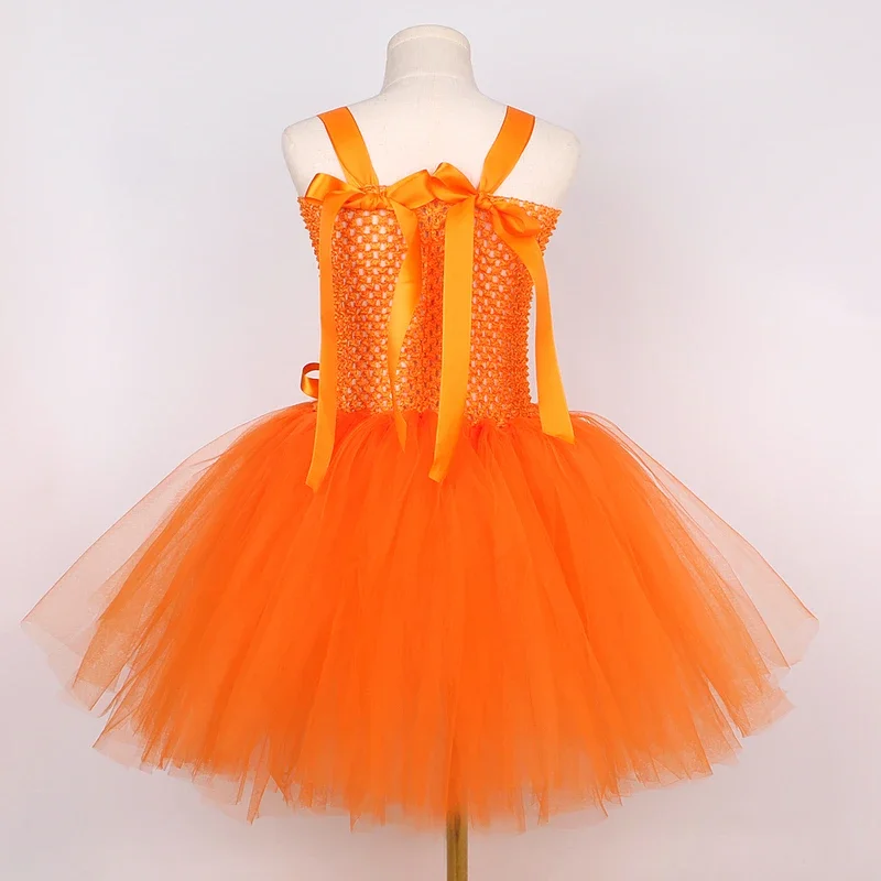 Orange Cat Fox Costumes for Baby Girls Animal Tutu Dress with Ears Bow Kids Carnival Halloween Outfit Children Birthday Clot@0Z*
