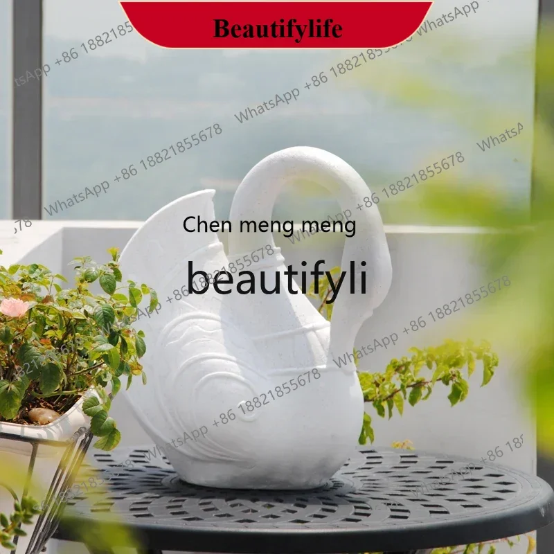 D178  Resin, ornaments Outdoor fish pond decoration Garden landscaping White medium animal sculpture