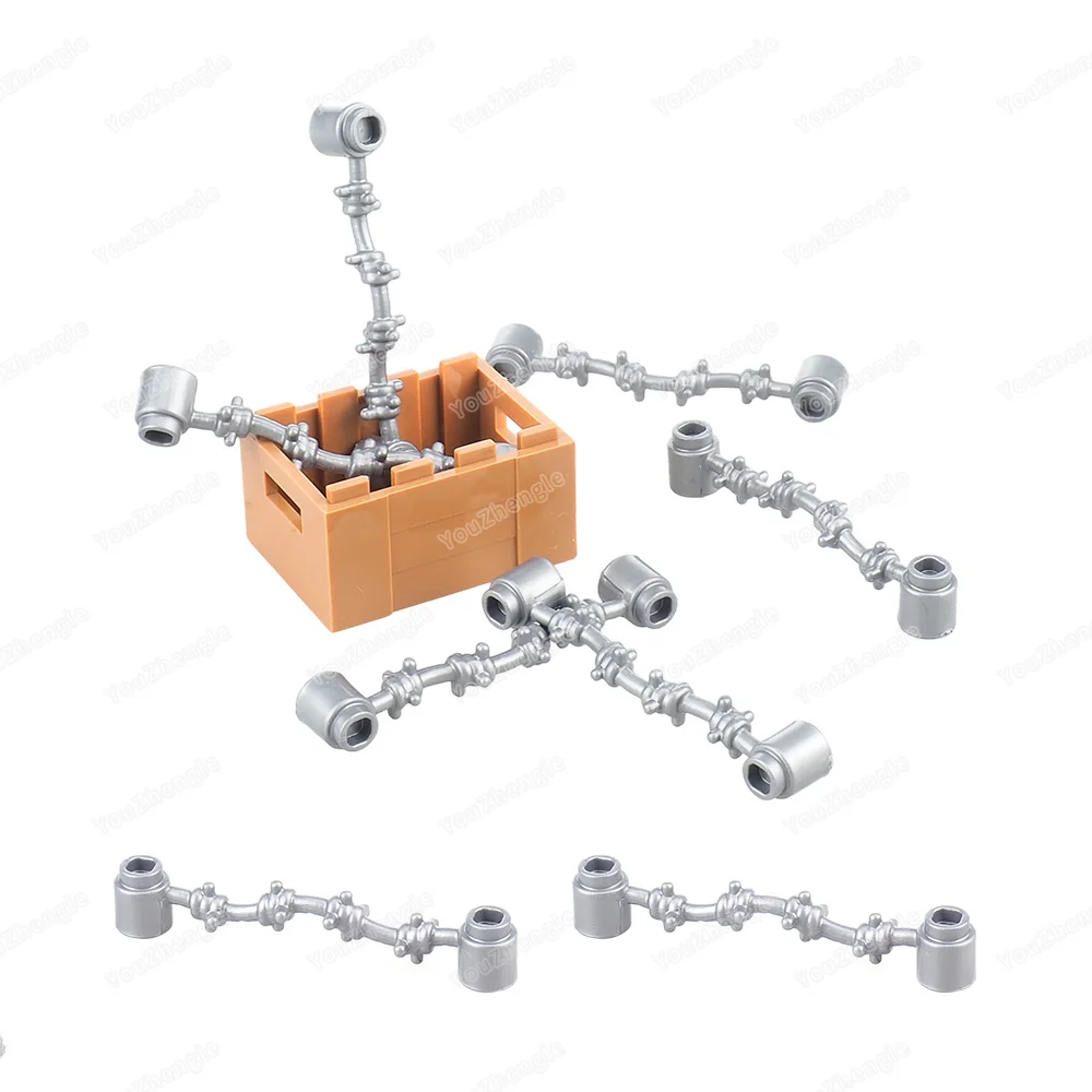 Iron Spike Building Block MOC WW2 Figures Weapons Defense Engineering Equipment Confinement Tools Set Scene Model Gifts Boy Toys