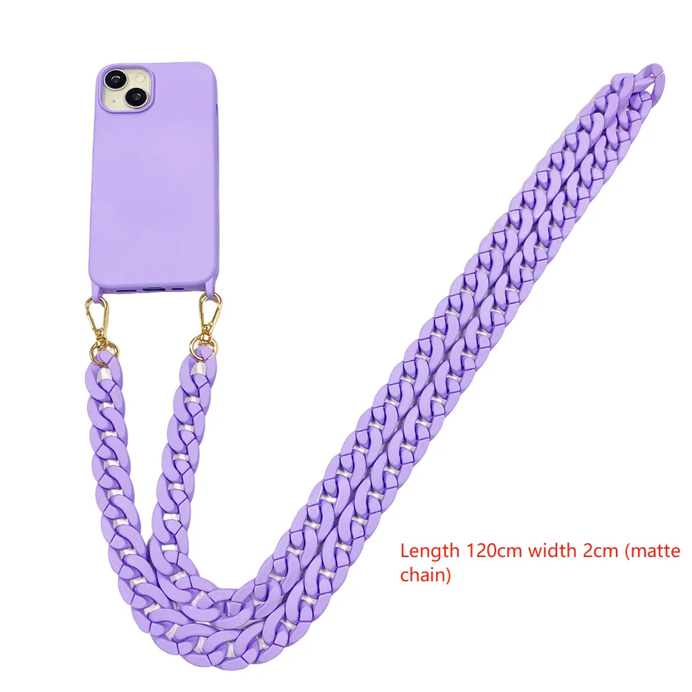 New Color Matte Acrylic Phone Case Chain Women Portable Acrylic Bag Chain For iPhone 14 pro max 13 15 Pro 11 Chain Accessories