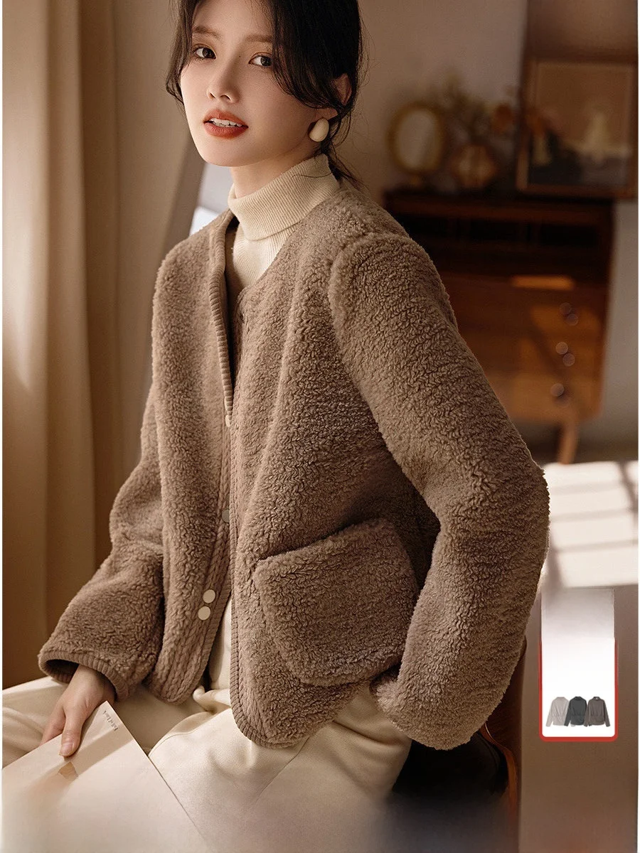 

Женское зимнее пальто XWI из искусственного меха и кожи с интегрированной подкладкой, облегающее, с открытыми плечами, для повседневной носки