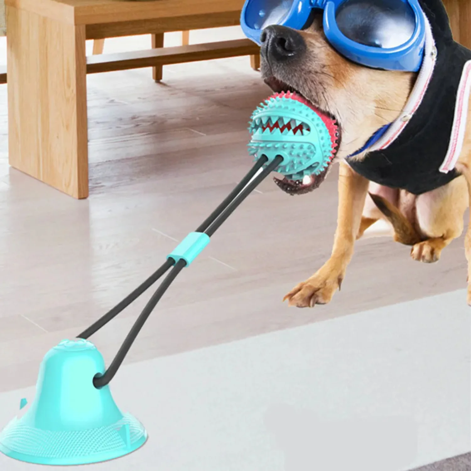Interactive Silicon Suction Cup Dog Ball - IQ Training Chew Toy for Pet Dogs, Toothbrush Tooth Cleaning, Healthy Material Puppy
