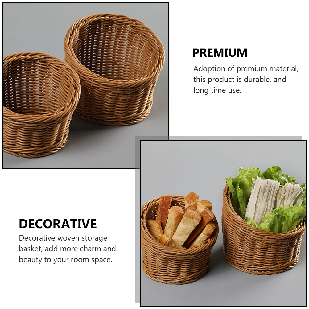 

Vegetable Basket Fruit Plate Wicker Plastic Kitchen Organizer Decorative Egg Baskets Storage Container Woven Basket Fruit