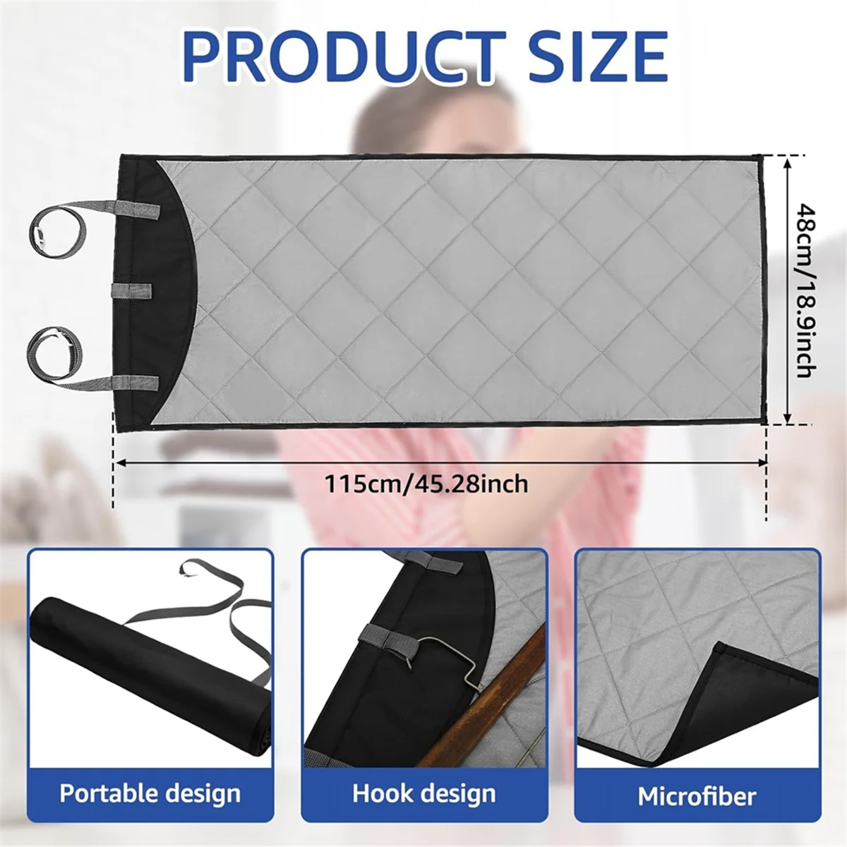 

【Last-Chance!】{Over the Door Clothes Steamer Pad,45 X19 Inch Heat-Resistant over the Door Steam Pad,Vertical Hanging