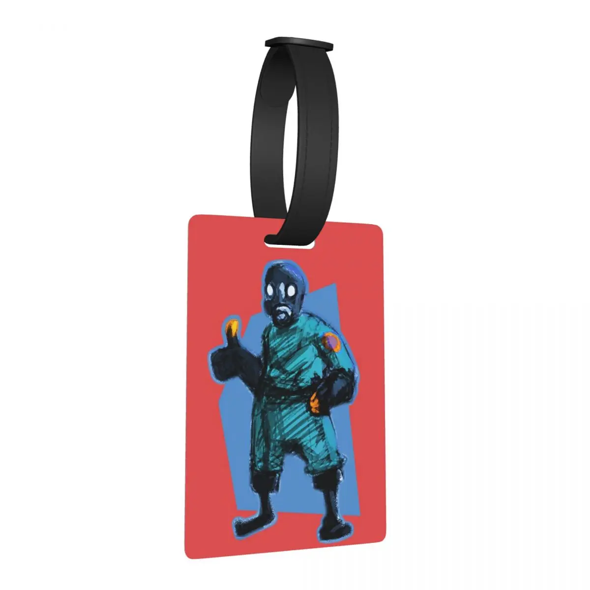 

Blu Pyro Team Fortress Luggage Tags Suitcase Accessories Travel Fashion Baggage Boarding Tag Label Holder ID Name Address