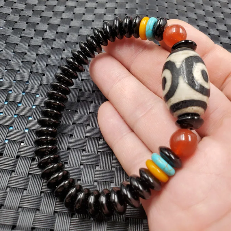 , , agate and , three-eye dzi bead , Lulutong bracelet, jade bracel