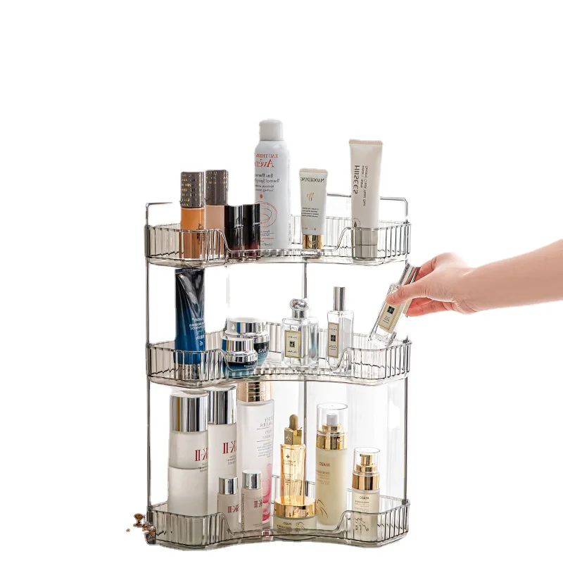 Corner Rack For Bathroom Vertical Washstand Large Capacity 3-layer Skincare Organizer Perfume And Fragrance Shelt