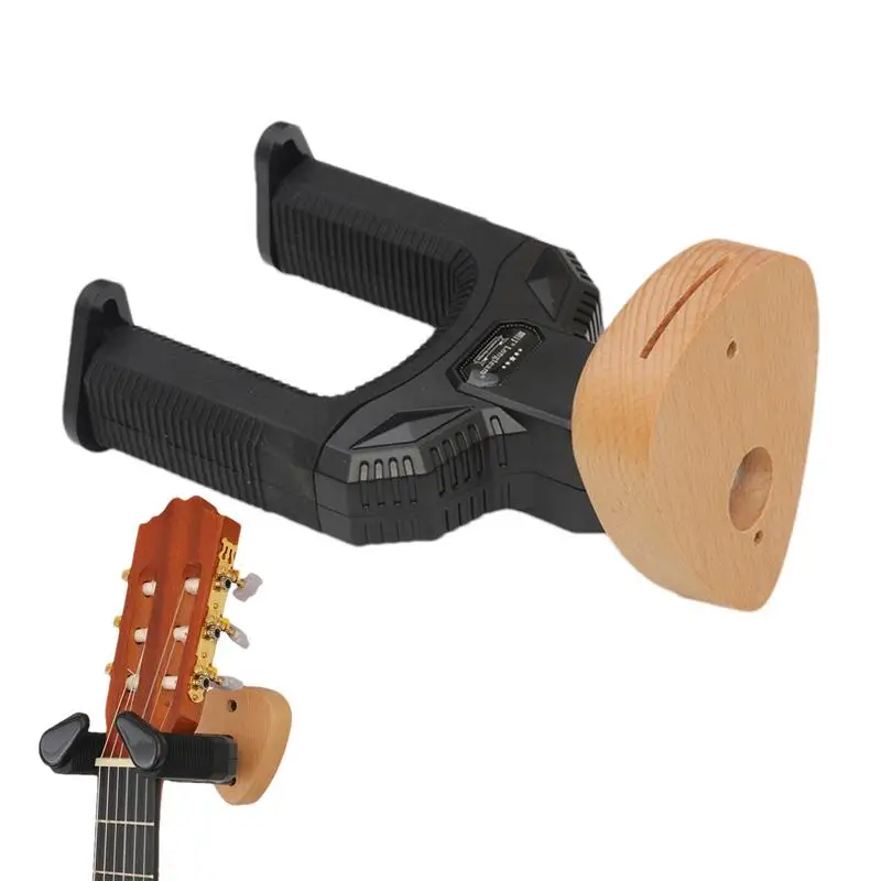 Wood Guitar Hanger Sturdy Guitar Stand Auto-Locking System Guitar Accessories For Home Music Store Studio Or Music School