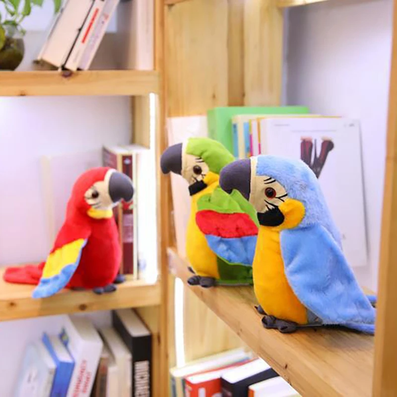 Talking Parrot Repeats What You Say Plush Animal Toy Electronic Parrot Toy Plush Toy Parrot Toys Best Gifts For Kids