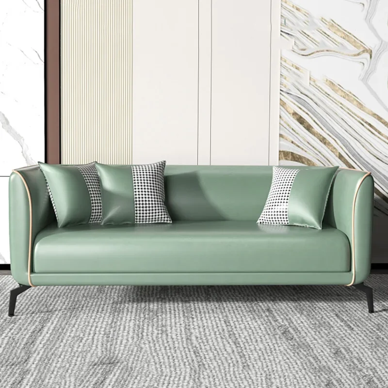 

Recliner Leather Sofa Nordic Style 3 Seater Luxury Adults Sofa Green Ergonomic Selbst Aufgehende Couch Home Furniture