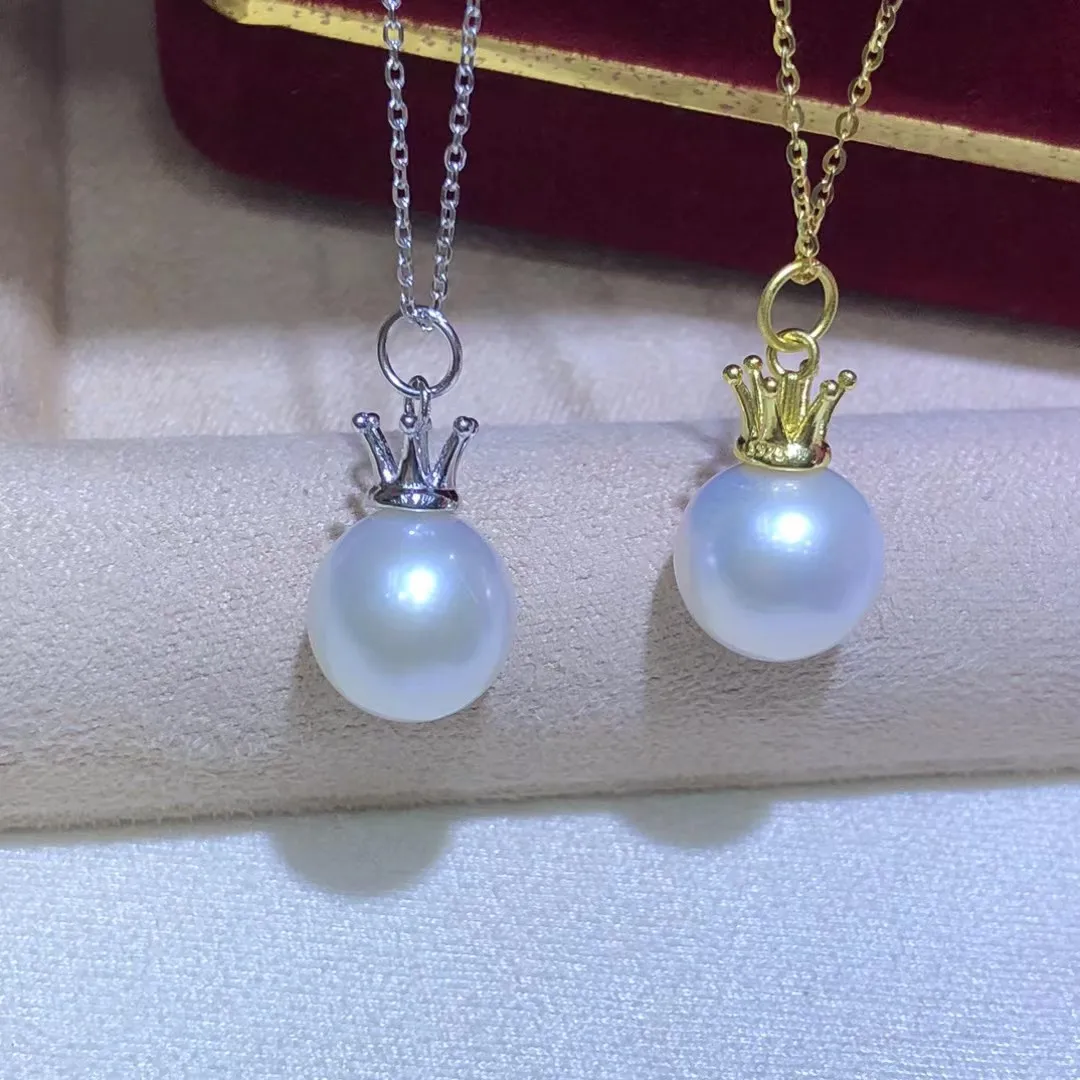 

Crown Shape S925 Sterling Silver Pendant Mount Base Mountings Findings Parts Fittings Accessories for 10-11mm Pearls 10pcs/lot