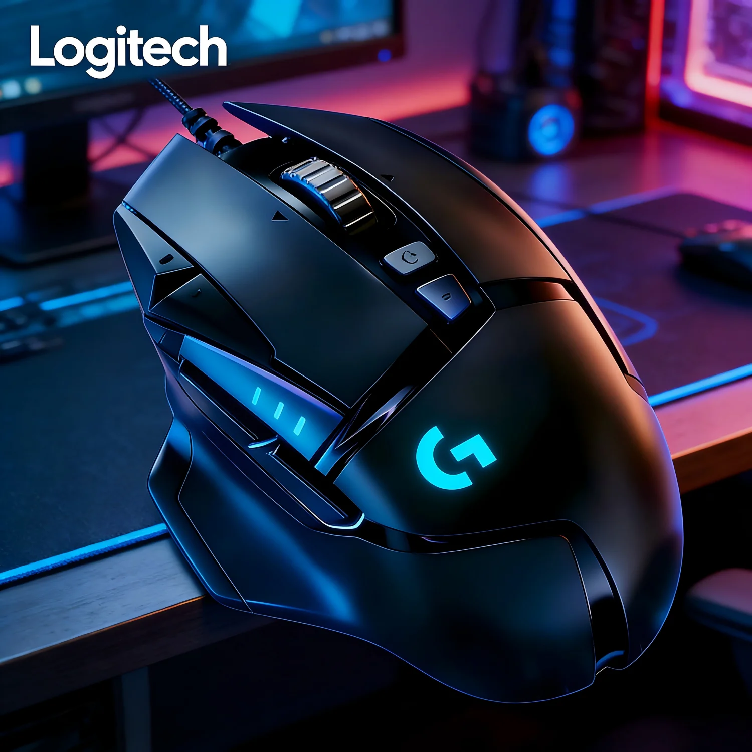 

Проводная мышь Logitech G502 HERO, черная, с высокоскоростным колесом прокрутки, двойным режимом работы, королева серии игровых мышей Logitech.