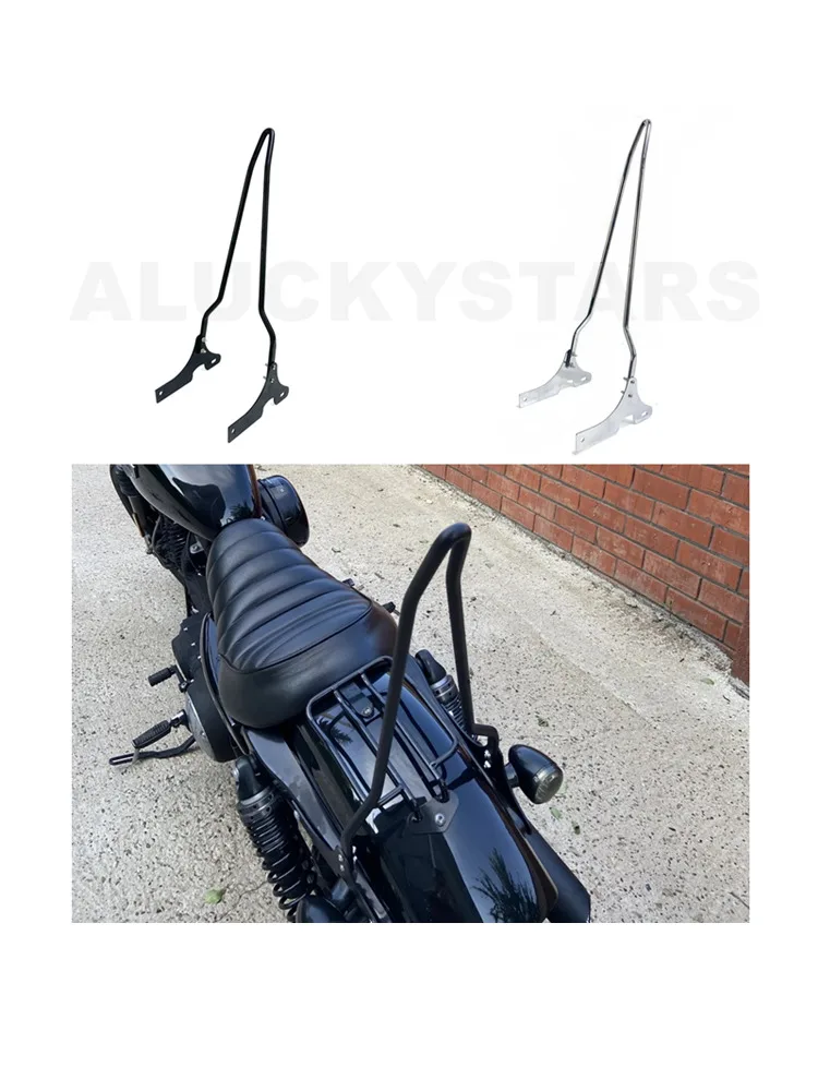Dossier de passager chromé noir, barre Sissy verticale pour Harley Sportster XL 883 1200 48 72 XL883 XL1200 quarante-huit
