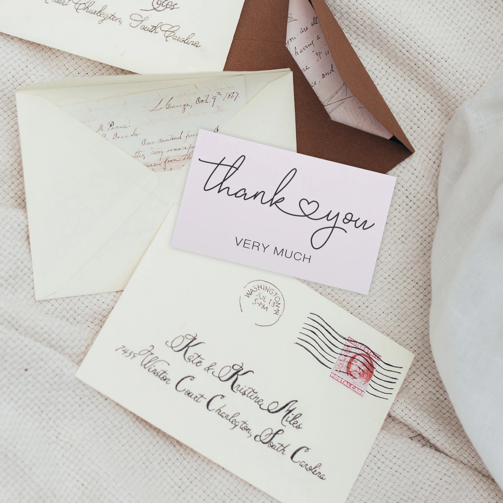 

150pcs Thank You White Appreciation Notes Thick Paper Memo Cards for Business Gifts Packaging Decorations Small Flower Cards