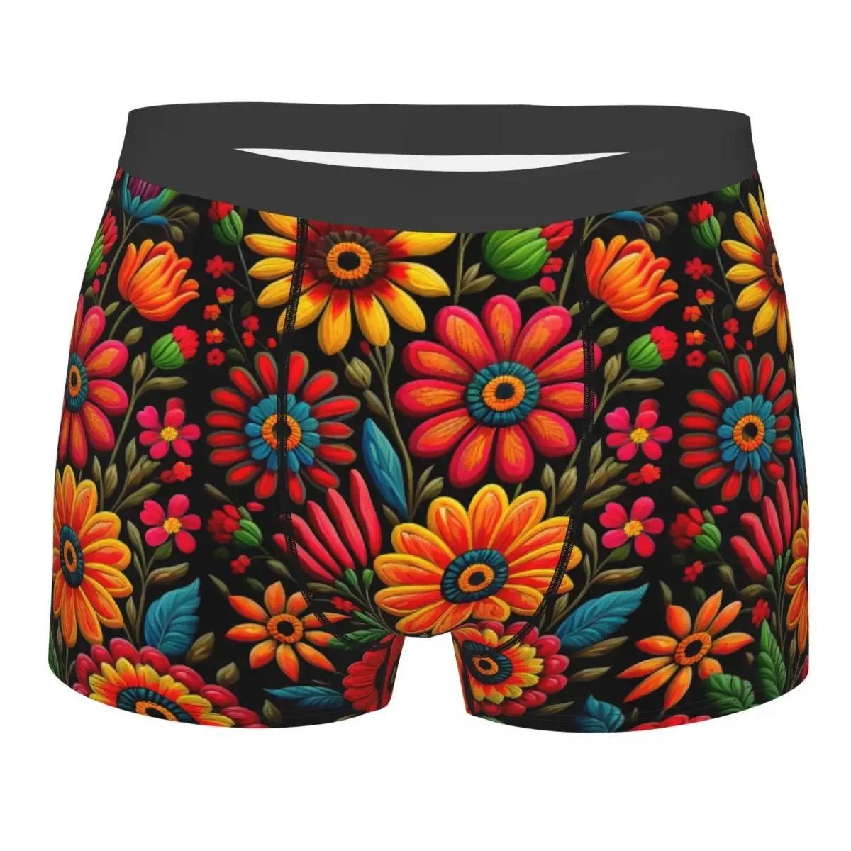 

Male Fashion Colourful Floral Mexican Flowers Underwear Boxer Briefs Breathable Shorts Panties Underpants