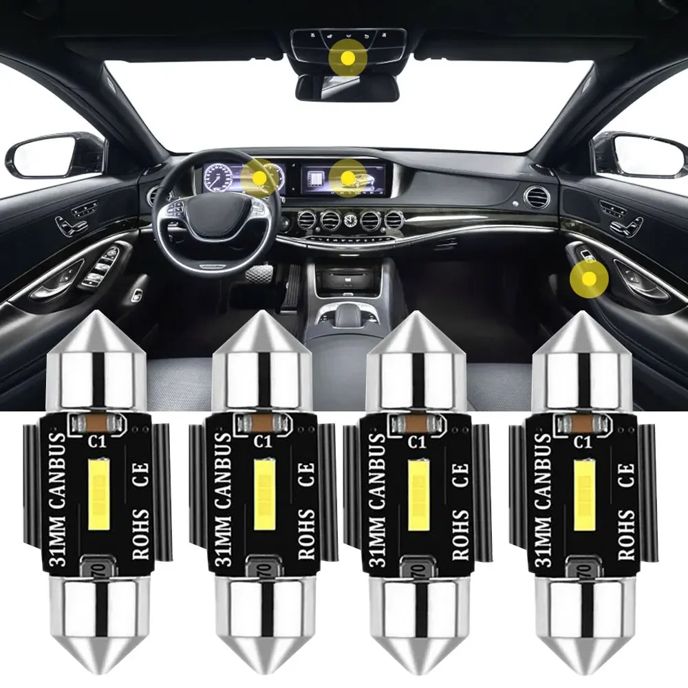 

4 шт., лампа для чтения автомобиля, 31 мм, 1860, 1smd, 12 В