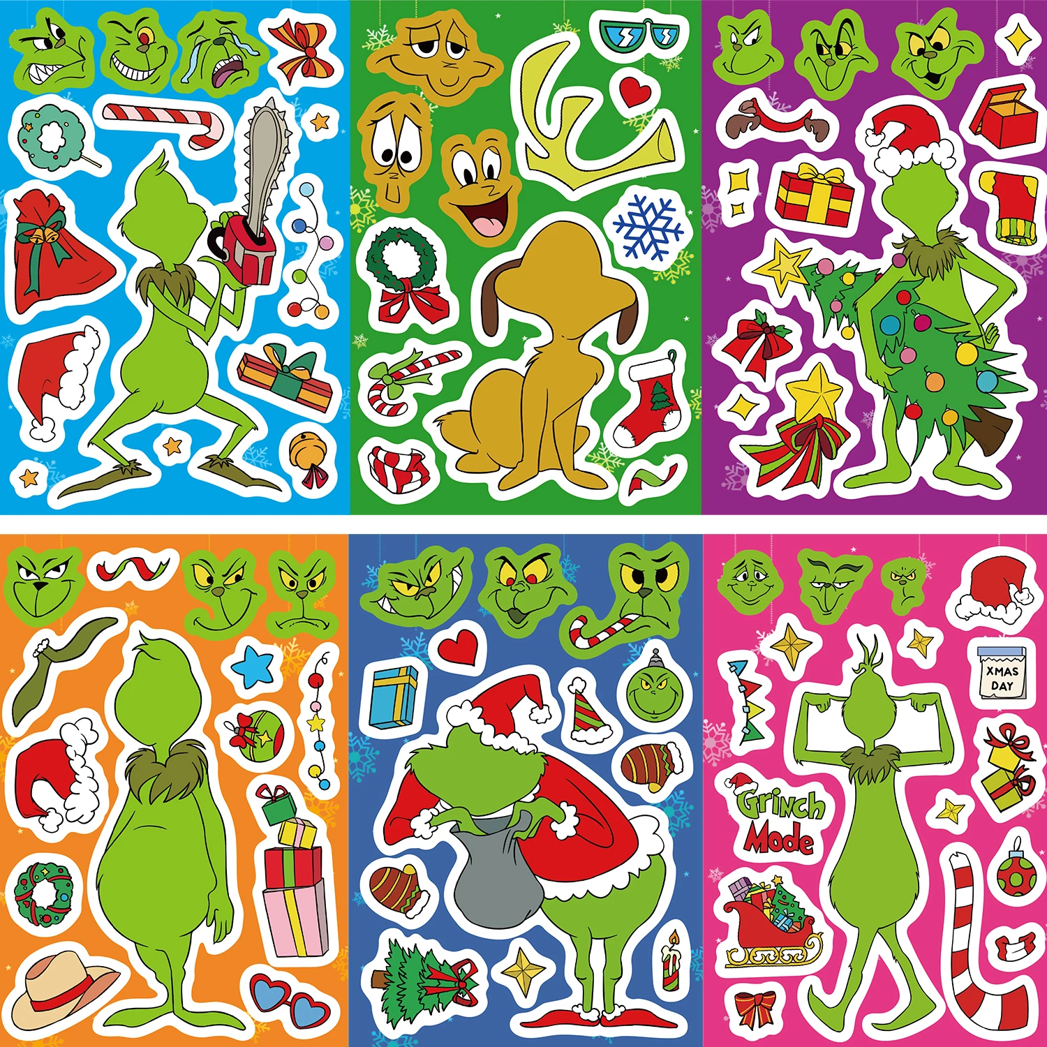 8 個グリーンモンスターパズルステッカー日記ラップトップ荷物スケートボード漫画ステッカー楽しいクラシックギフト装飾